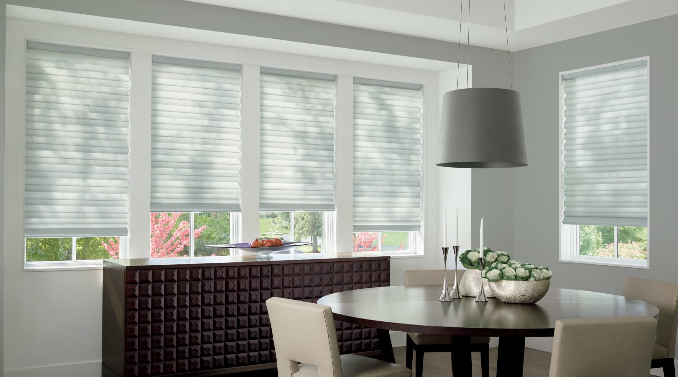 Cordless motorized shades in a Fort Lauderdale dining room